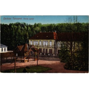 1912 Tarcsa, Tarcsafürdő, Bad Tatzmannsdorf; Forrás-épület. Brüder Farkas kiadása / Hotel / spa (EK...