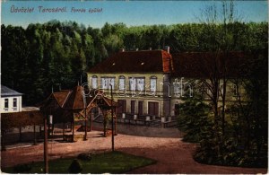 1912 Tarcsa, Tarcsafürdő, Bad Tatzmannsdorf; Forrás-épület. Brüder Farkas kiadása / Hotel / Kurort (EK...