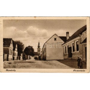 1944 Murakirály, Murski Kraljevec, Donji Kraljevec; Fő utca, Plaf. üzlete / główna ulica, sklepy (kis szakadás ...