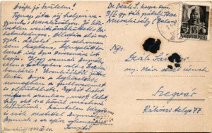 1944 Murakirály, Murski Kraljevec, Donji Kraljevec ; Fő utca, Plaf. üzlete / rue principale, magasins (kis szakadás ...