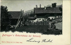 1901 Dölsach (Tyrol), Defregger's Geburtshaus / miejsce urodzenia Franza Defreggera, austriackiego malarza (EK...