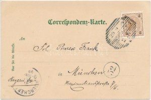 1899 (Vorläufer) Innsbruck (Tirol), Maria Theresienstrasse mit Triumphpforte und Serles oder Waldrastspitze ...