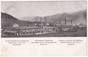 1909 Kapfenberg (Štýrsko), Gußstahlfabrik Gebr. Böhler & Co. Aktiengesellschaft Walzwerke ...