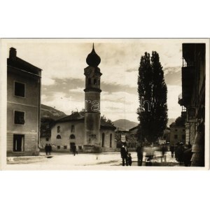 Lienz (Tirol), Kaiser Josef-Platz, K. k. Tabak-Trafik / Platz, Franziskanerkirche, Tabakwarengeschäft. Foto-Technik A...