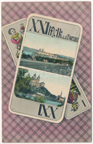 Melk a. d. Donau. Cadre de cartes à jouer Art Nouveau (EB)