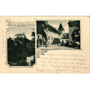 1899 (Vorläufer) Rosenburg (Horn), Schlosshof, Turnierhof / cour du château. Berger &amp; Pichler Art nouveau, floral (fa...