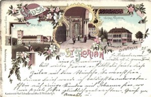 1898 (Vorläufer) Sankt Florian, Zillys Burg, Stiegen Haus, Schloss Hohenbrunn / castelli e ville...
