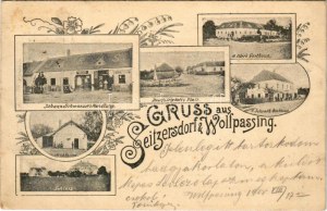 1900 Seitzersdorf-Wolfpassing, H. Eder's Gasthaus, Dreifaltigkeits Platz, Milchkasino, Johann Schwanzer' Handlung...