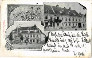 1898 (Vorläufer) Stockerau, Brauhaus-Restauration, Johann Edinger Gasthof / pivovar a restaurace, hostinec, obchody...