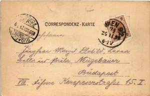 1899 (Vorläufer) Wien, Viedeň, Bécs; K. k. Volksgarten Etablissement Joh. Seidl. Ringstrassenfront, Colonadensaal...