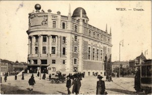 1916 Wien, Vienna, Bécs; osservatorio e struttura didattica Urania, tram (EK)