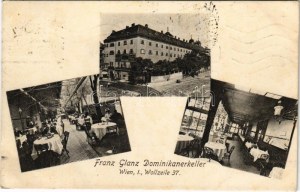 1909 Wien, Vídeň, Bécs; Franz Glanz Dominikanerkeller. Wollzeile 37. / restaurace (fl)