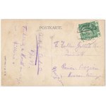1909 Wien, Wien, Bécs; Ein Ausflug nach Wien / A trip to Vienna. Montage mit Luftschiff und Dame. B.K.W.I. (fl...