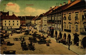 Wiener Neustadt, Bécsújhely; Hauptplatz, Markt, Geschäfte von Georg Roll, Johann Steinbacher (EK...