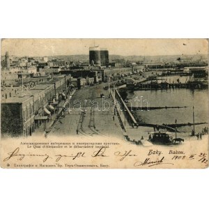1902 Baku, Bakou; Le Quai d'Alexandre et le débarcadere impérial / quay (fa)
