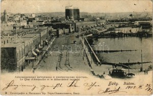 1902 Baku, Bakou ; Le Quai d'Alexandre et le débarcadere impérial / quay (fa)