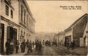 1916 Bosanski Brod, vue de la rue, magasin de J. Fesach (fa)