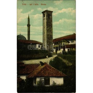 1911 Foca, Sat i kula / wieża zegarowa + K. und K. MILIT POST FOCA