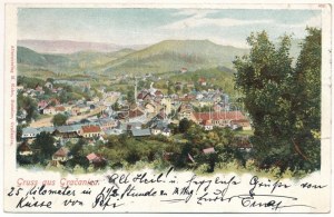 1901 Gracanica, vue générale. Alleinverlag M. Kohn, Hotelier (déchirure)