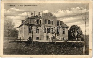 1917 Lukavac, Werks-Ambulatorium / Fabrik-Ambulatorium, Krankenhaus (kleiner Riss)