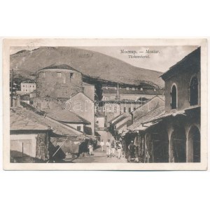 1916 Mostar, Türkenviertel / quartiere turco + K. UND K. MILIT. POSTA MOSTAR