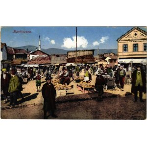 1914 Sarajevo, Marktszene / Markt + K. und K. MILIT. POST SARAJEVO