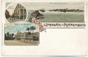 Recife, Lembranc'á de Pernambuco, Palacio do Governo, Rua 10 de Marco, Ancoradouro interno / Regierungspalast, Hafen...