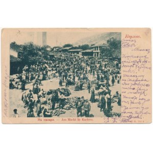 1905 Karlovo, Am Markt / market (small tear)