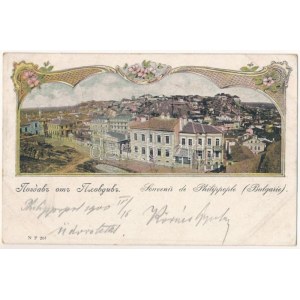 1900 Plovdiv, Philippople, Philippopolis; Art Nouveau, floreale (EB)