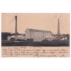 1904 As, Asch ; Chr. Geipel &amp; Söhne / usine textile, tissage (coin humide)