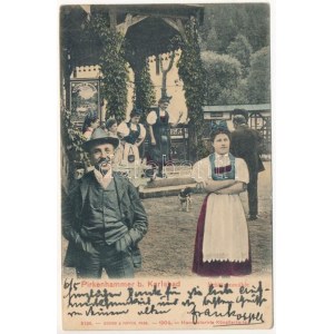 1905 Brezová, Pirkenhammer (Karlovy Vary, Karlsbad) ; Schützenmühle. Lederer &amp; Popper / jardin du restaurant. Montage (EK...