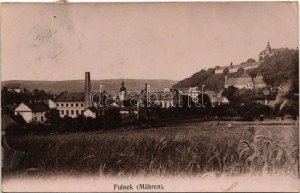 Fulnek, Fulneck (Mähren); widok ogólny, zamek. C. Blaschke (felületi sérülés / uszkodzenie powierzchni)