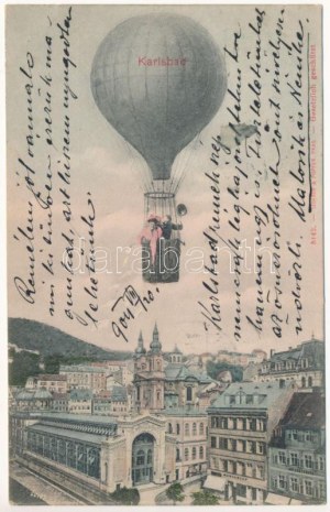 1904 Karlovy Vary, Karlsbad; balónová montáž. Lederer & Popper