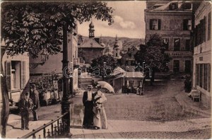 1906 Karlovy Vary, Karlsbad; Schloss Platz, Cafee Carl IV, Neudorfer / náměstí, kavárna, obchod (EK)