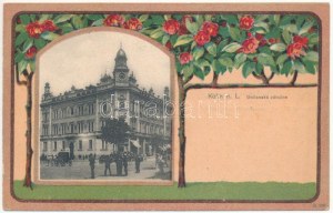 Kolín, Obcanská zálozna / Credit union. J. Kasky Art Nouveau, floral, litho ...