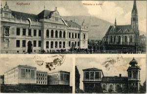 1913 Koprivnice, Nesselsdorf; Mestanka skola a kostel, Kasárna, villa. Nakl. M. Cechmánek / škola, kostol, kasárne...
