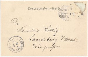 1903 Mariánske Lázne, Mariánske Lázne; Kaiserstrasse. Lederer & Popper / ul. Montáž s oslím povozom (gluemark...