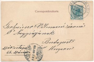 1905 Mariánske Lázne, Mariánske Lázne; Eingang z. Café Egerländer / vchod do kaviarne. Hermann Seibt 3399. (fl...