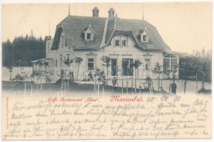 1899 (Vorläufer) Marienbad, Marienbad; Café-Restaurant Ahn. Hermann Poy (EK)