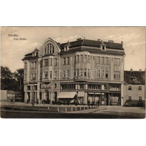 1915 Olomouc, Olmütz; Kino Edison, A. Auerbach Konfektion, Willy Weise Konditorei / cinema, shops, confectionery (EK) ...