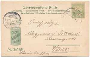 1903 Opava, Troppau ; Schlesien, Cacao Suchard / vue générale, publicité pour le cacao, folklore, armoiries...