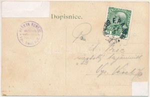 1912 Peklo, Pekla (Náchod), Jugendstilgruß mit Satyrn (r) + 