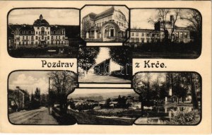 Praha, Prag, Prága; Pozdrav z Krce. Nakl. K. Zuna 5435b. / Bezirk Krc, Sanatorium, Schloss, Restaurant...