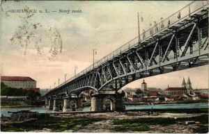 1926 Roudnice nad Labem, Raudnitz an der Elbe; Nový most, řeka Elba. V. Soběslavského (EK...