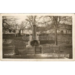 Senetárov, Pomník obéti války 1914-18 / Monument aux victimes de la Première Guerre mondiale, photo (fl)