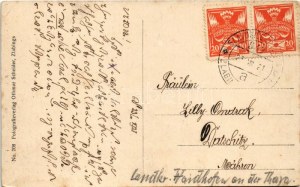 1921 Slavonice, Zlabings; Südmährén, Berg Serratkirche / kościół. Fotografieverlag Othmar Scheider No. 208. (EK...
