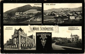 Sumperk, Mährisch Schönberg; Deutsches Vereinshaus, Sanatorio, ansicht totale...