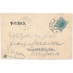 Znaim, Znojmo; Eisenbahnbrücke, Zug, Lokomotive. Verlag Buchhandlung Loos Nr. 257. Art Nouveau...