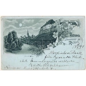 1898 (Vorläufer) Tallinn, Reval; Dom und Wallgraben / cathedral and castle wall. Kluge & Ströhm Art Nouveau, floral...