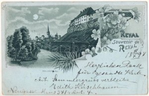 1898 (Vorläufer) Tallinn, Reval; Dom und Wallgraben / katedrála a hradný múr. Kluge & Ströhm secesia, kvetinové...